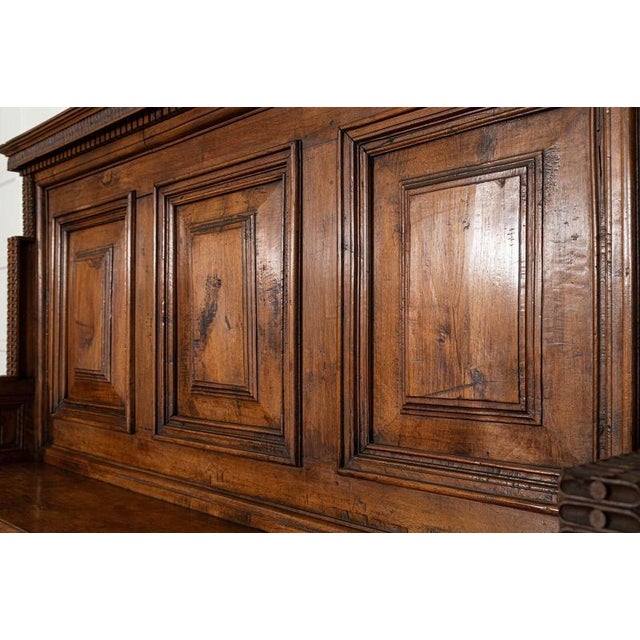 Large 19th Century Italian Carved Walnut Settle, 1800 For Sale - Image 8 of 15