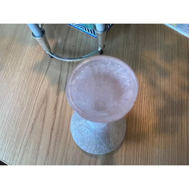 Mid Century Modern Murano Seguso Pink Frosted Tall Vase For Sale In Santa Fe - Image 6 of 6