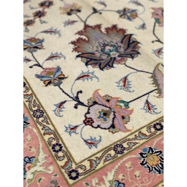 2020s Ivory Fine Persian Tabriz Silk & Wool For Sale - Image 4 of 8
