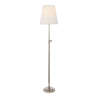 Thomas O'Brien by Visual Comfort Signature Bryant Table Lamp in Polished Nickel with Linen Shade For Sale