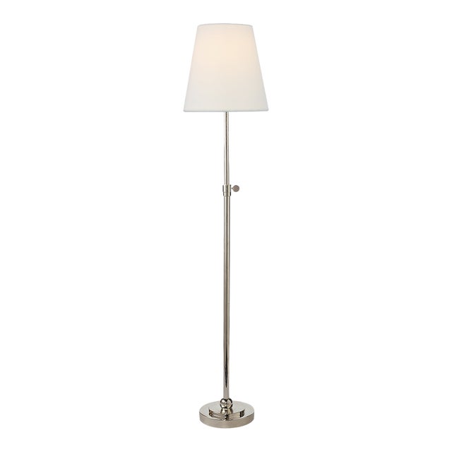 Thomas O'Brien by Visual Comfort Signature Bryant Table Lamp in Polished Nickel with Linen Shade For Sale