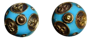 The Newton Abbot: Handmade Enamel Earrings with Roping, 2 Pieces