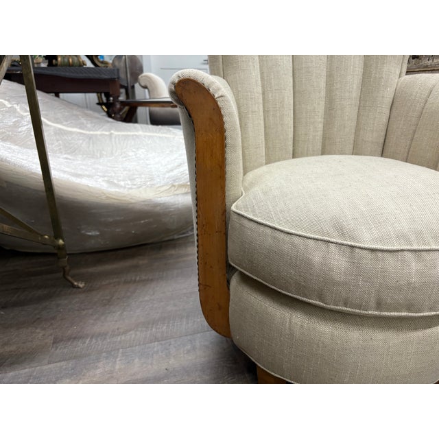 André Arbus 1930s Pair of French Art Deco Bergeres For Sale - Image 4 of 14
