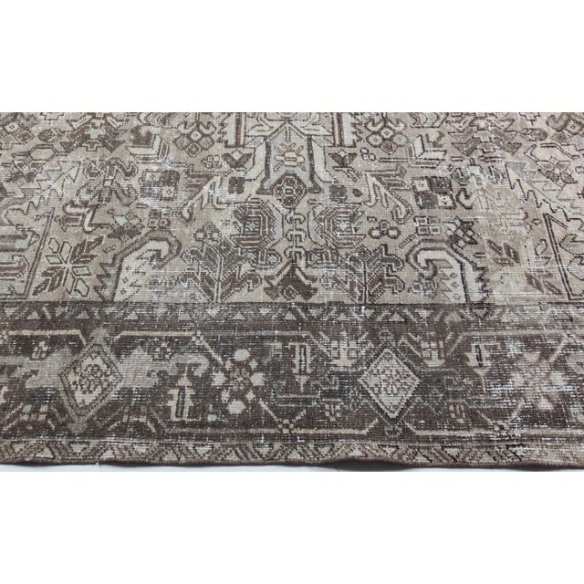 Architectural Vintage Heriz Rug With Washed Neutral Palette -6' 8'' X 9' 6'' For Sale - Image 13 of 13