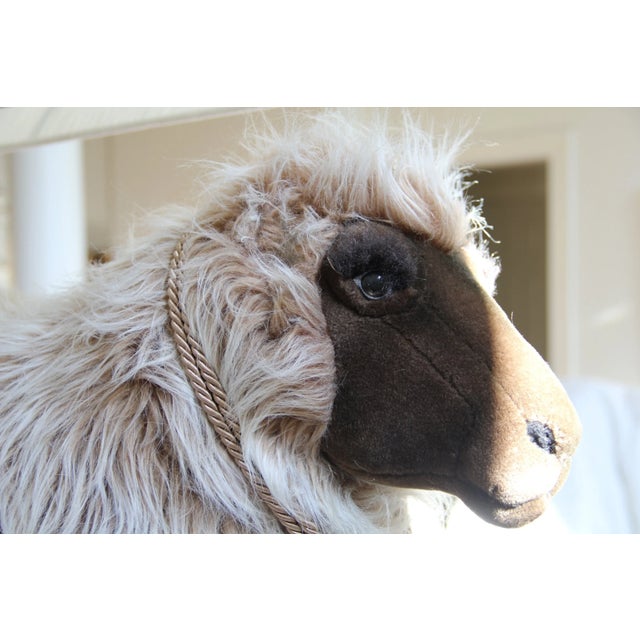 Vintage Life-Sized Stuffed Sheep Ottoman For Sale - Image 4 of 15