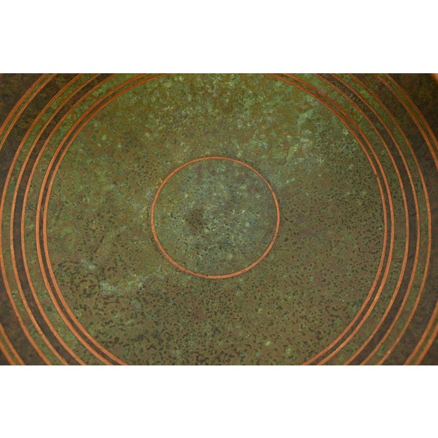 Carl Sorensen Carl Sorensen Art Deco Verdigris Bronze Footed Centerpiece Bowl or Fruit Bowl For Sale - Image 4 of 10