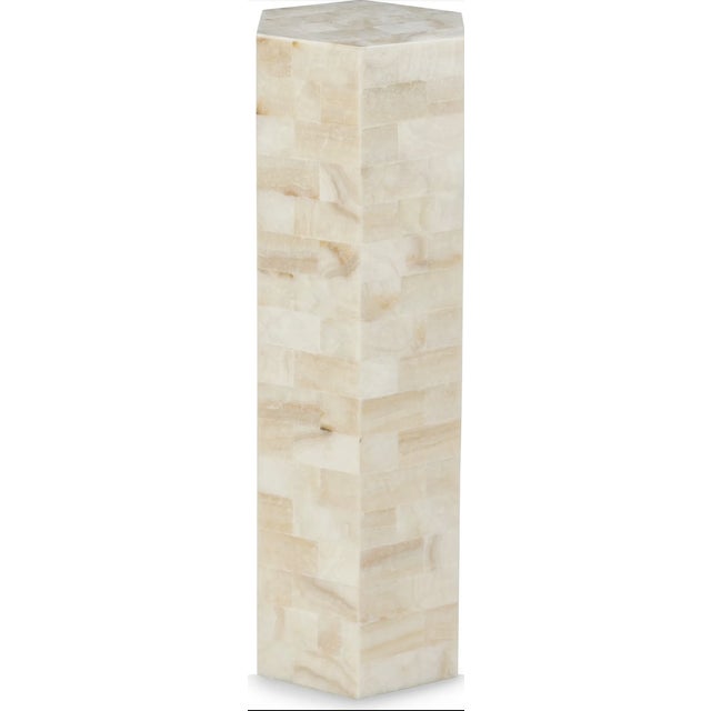 Hexagonal tiled crystal stone side table. Larger version of the 8436-30.
