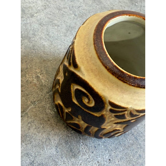 Brown Michael Andersen & Søn Danish Goats Ceramic Vase 1960s Mid-Century For Sale - Image 8 of 10