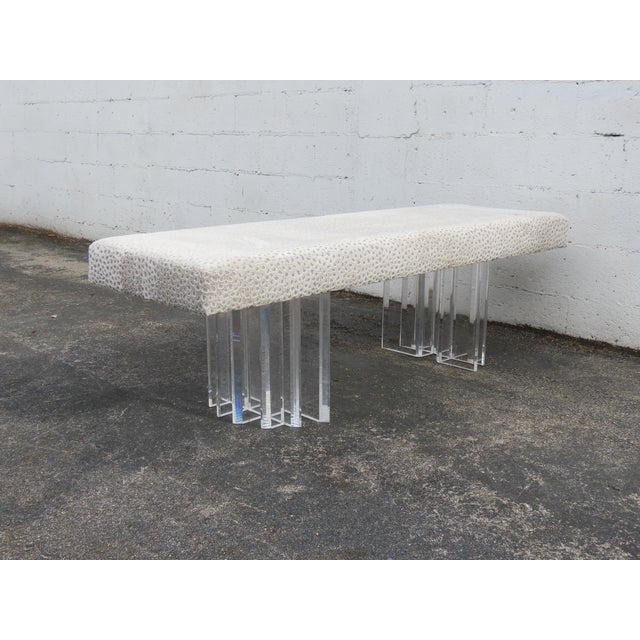 Mid Century Modern Long Lucite End of the Bed Dining Table Bench 6374 For Sale - Image 13 of 18