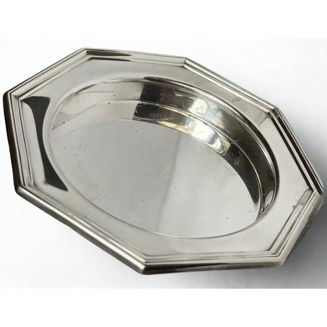 Early 20th Century Wallace Silversmiths Octagonal Art Deco Style Silver Plated Wine Coaster Dish For Sale - Image 9 of 12