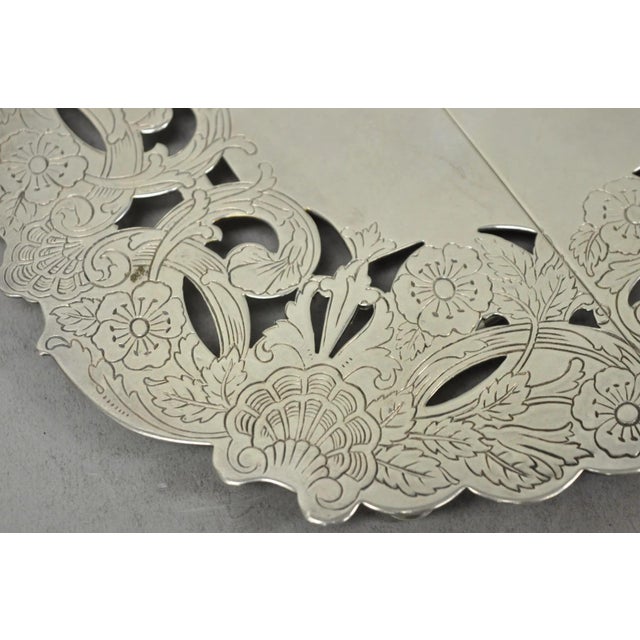 Silver Vintage LBS Co Victorian Silver Plated Expanding 3 Section Pot Trivet For Sale - Image 8 of 14