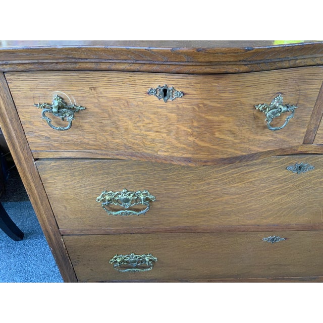 Brown Circa 1890 Victorian American Oak Chest With Mirror For Sale - Image 8 of 10