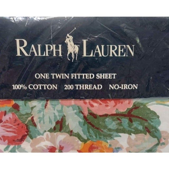 Vintage Ralph Lauren Southampton Floral Beach Multi Twin Fitted, New Old Stock For Sale In Greensboro - Image 6 of 7
