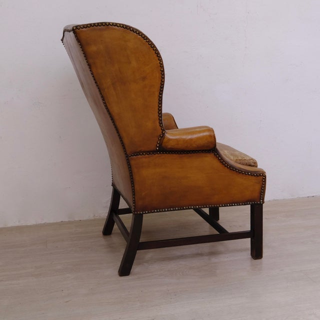 Victorian English Bergere Leather Armchair For Sale - Image 6 of 18