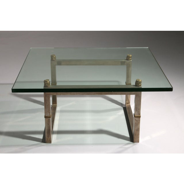 1980s Model Biri T29 Coffee Table with Stainless Steel Frame by Peter Ghyczy, 1986 For Sale - Image 5 of 13