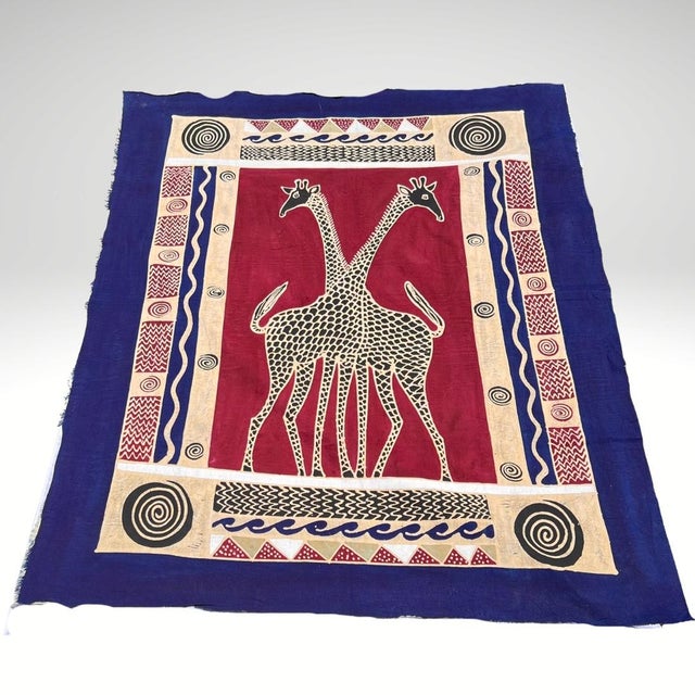 Early 20th Century Giraffe Batik Print Tablecloth For Sale In Denver - Image 6 of 10
