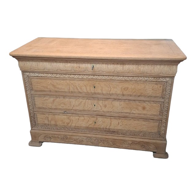 Louis Philippe Oak Chest of Drawers, 1890 For Sale
