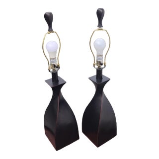 Late 20th Century Contemporary Polyresin Table Lamps - a Pair For Sale