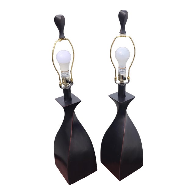 Late 20th Century Contemporary Polyresin Table Lamps - a Pair For Sale