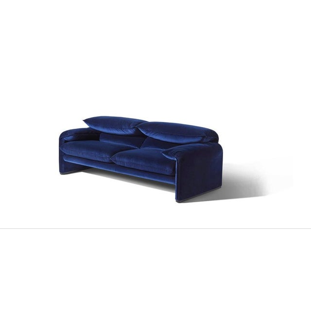 Gray Maralunga Two-Seater Sofa by Vico Magistretti for Cassina For Sale - Image 8 of 17