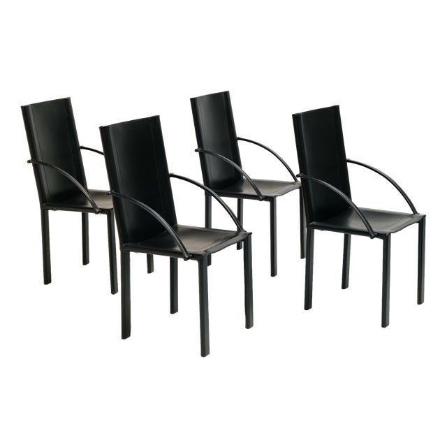 Armchairs by Carlo Bartoli for Matteo Grassi, 1980s, Set of 4 For Sale