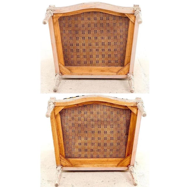 Louis XV Bergere Pair - Double Caned - Down Filled Clarence House Cushions For Sale - Image 11 of 12