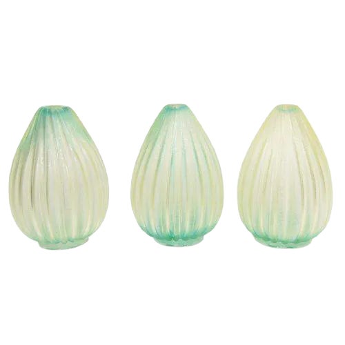 Ribboned Blown Glass Vases, 1960s, Set of 3 For Sale