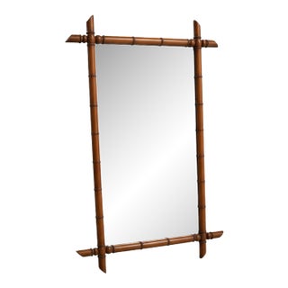 1900 Antique French Faux-Bamboo Mirror Acquired in L’Isle-Sur-La-Sorgue For Sale