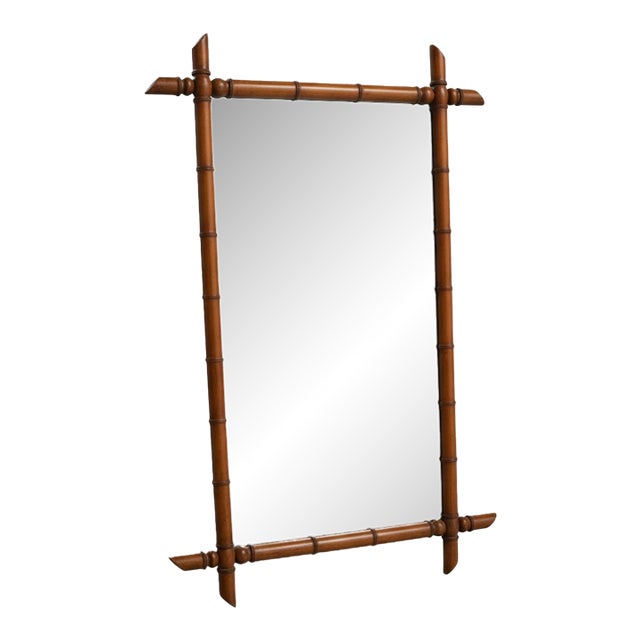 1900 Antique French Faux-Bamboo Mirror Acquired in L’Isle-Sur-La-Sorgue For Sale