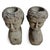 Striking pair of vintage Indonesian stone goddess busts. Hand-carved from solid stone, each sculpture features serene...