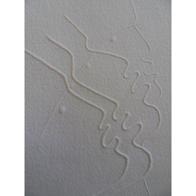 Jean Cocteau (1889-1963) (after) Men in Profile Wood engraving by embossing On paper from Moulin de Laroque, 24 x 32 cm...