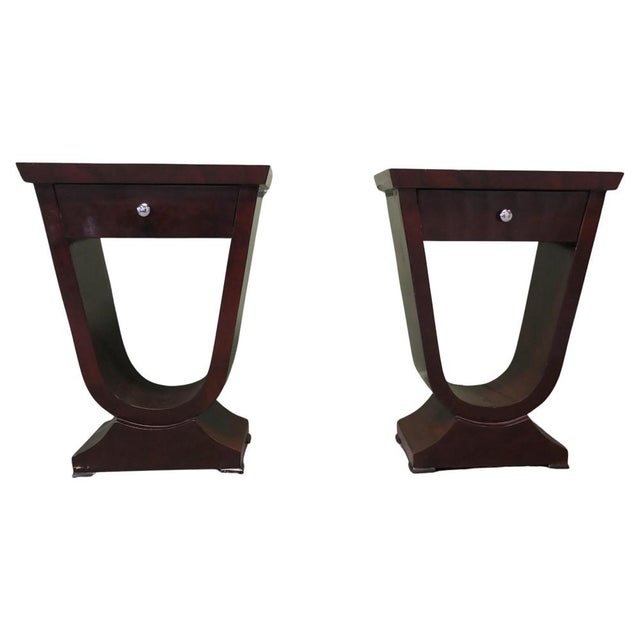 Black Vintage Art Deco Bedside Tables, 1970, Set of 2 For Sale - Image 8 of 8