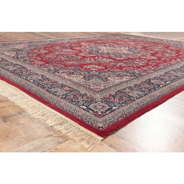 Textile Late 20th Century Vintage Pakistani Kerman Rug, 09'00 X 12'02 For Sale - Image 7 of 10