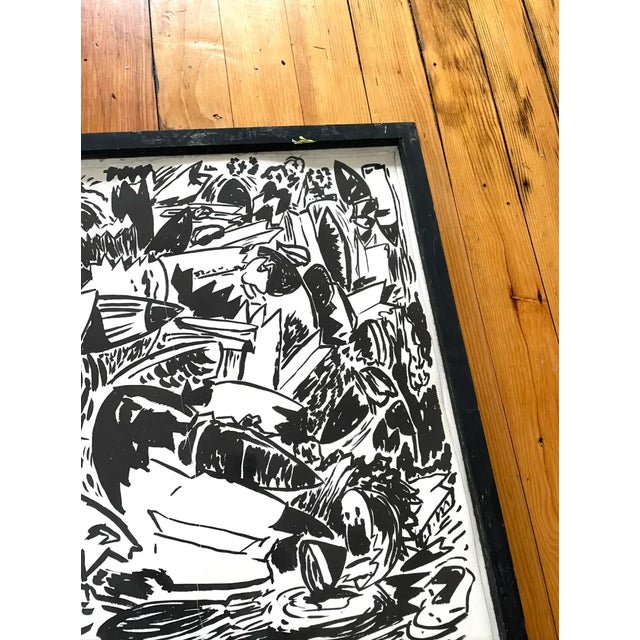 Contemporary Kermit Oswald Framed Paint on Paper - A Noted Company Artist on Many Keith Harig Paintings For Sale - Image 3 of 6