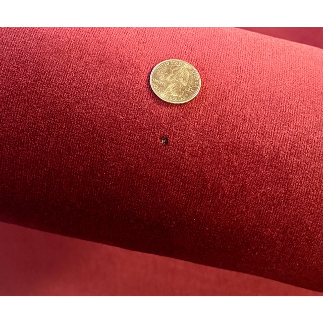 Wood Pair, Vintage Chippendale Style Camelback Club Chairs in Burgundy Velvet With Brass Nailheads, Late 20th Century For Sale - Image 7 of 7