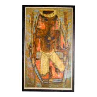 Mid 20th Century "Fisherman (Compra Pesca)" Phil Paradise Color Lithograph, Framed For Sale