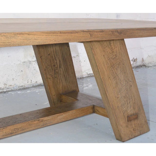 Custom Banquet Table in Vintage White Oak, Made to Order by Petersen s For Sale In Los Angeles - Image 6 of 11