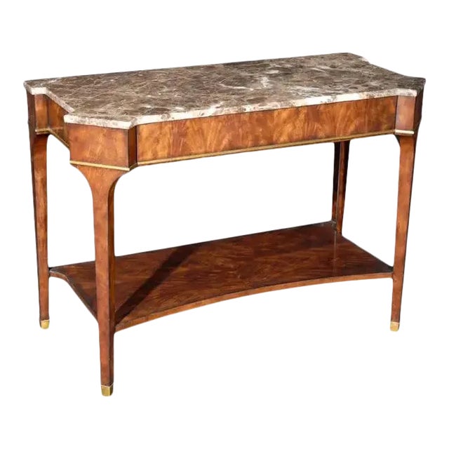 Vintage Mahogany and Marble Top Occasional Table For Sale
