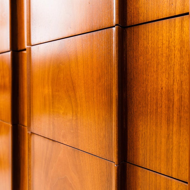 1960s Restored Barney Flagg for Drexel “Parallel” Mid Century Walnut Lowboy Dresser For Sale - Image 5 of 13