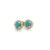 Natural Turquoise Diamond Stud Earrings 14k Yellow Gold 0.65 TCW Certified For Sale - Image 4 of 10