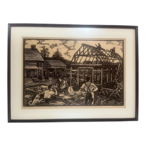Mid 20th Century Woodcut by Cora M. Willett