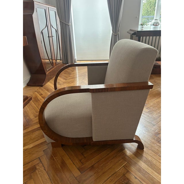 Stunning Galician Art Deco Armchair Style : Streamline Art Deco Orgin : Poland or Czechia 30’s XX ct Fully restored in...