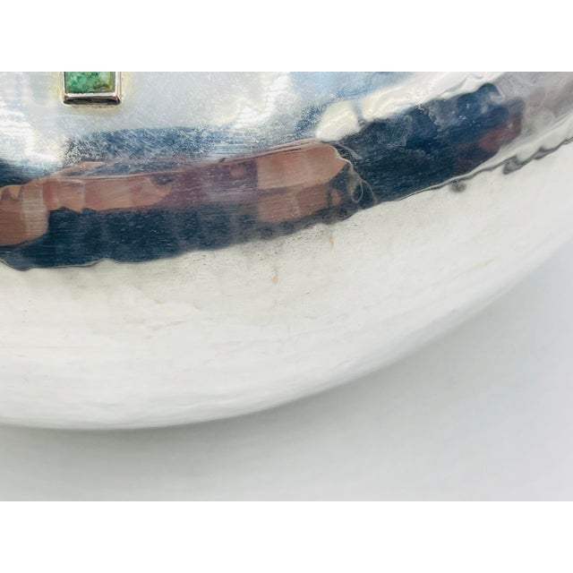 1980s Monumental Emilia Castillo Centerpiece Bowl, Silver Plated & Gem Stones, Mexico For Sale - Image 16 of 18