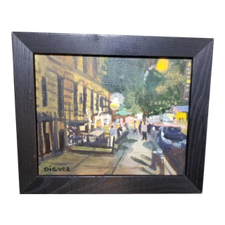 "Night Cafe NYC" Oil Painting by Trine Giaever For Sale