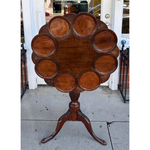Traditional Antique 18c George III Style Carved Mahogany Tilt Top Supper Table For Sale - Image 3 of 7
