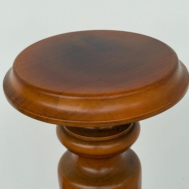 Wood Mid-Century Barley Twist Pedestal in Polished Walnut, 1960s For Sale - Image 7 of 8
