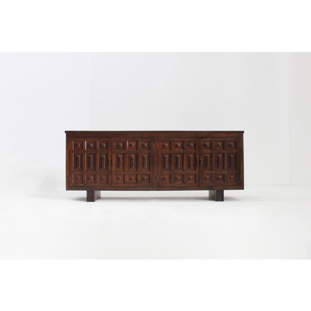 Vintage Spanish Brutalist Sideboard, 1970s For Sale - Image 9 of 9