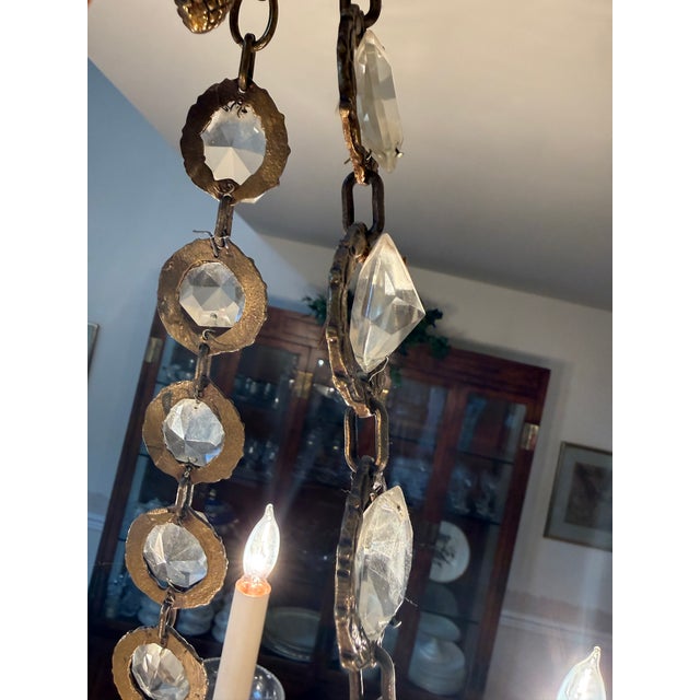 Traditional 1930s French Empire Gilt Bronze and Crystal Chandelier With 8 Arms For Sale - Image 3 of 14
