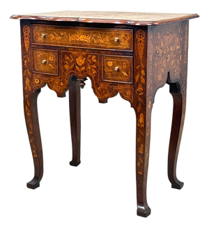 Antique Walnut and Marquetry Inlaid Side Table, 1760