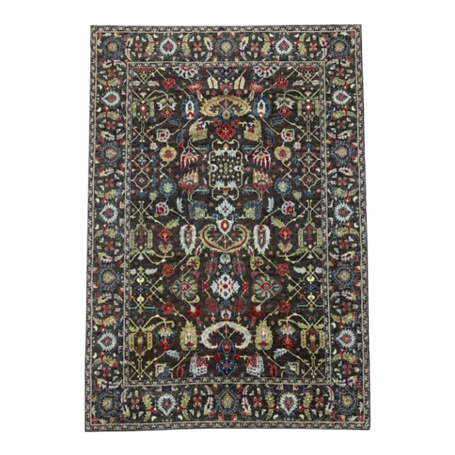 Handmade Afghan Rug | Allover Floral Design | 10x12 For Sale